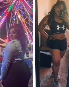 Client transformation — female client before and after